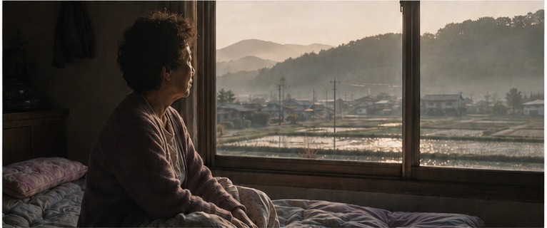 떠나는 날 공항에서 형의 배낭에 성경책을 넣어주는 동생