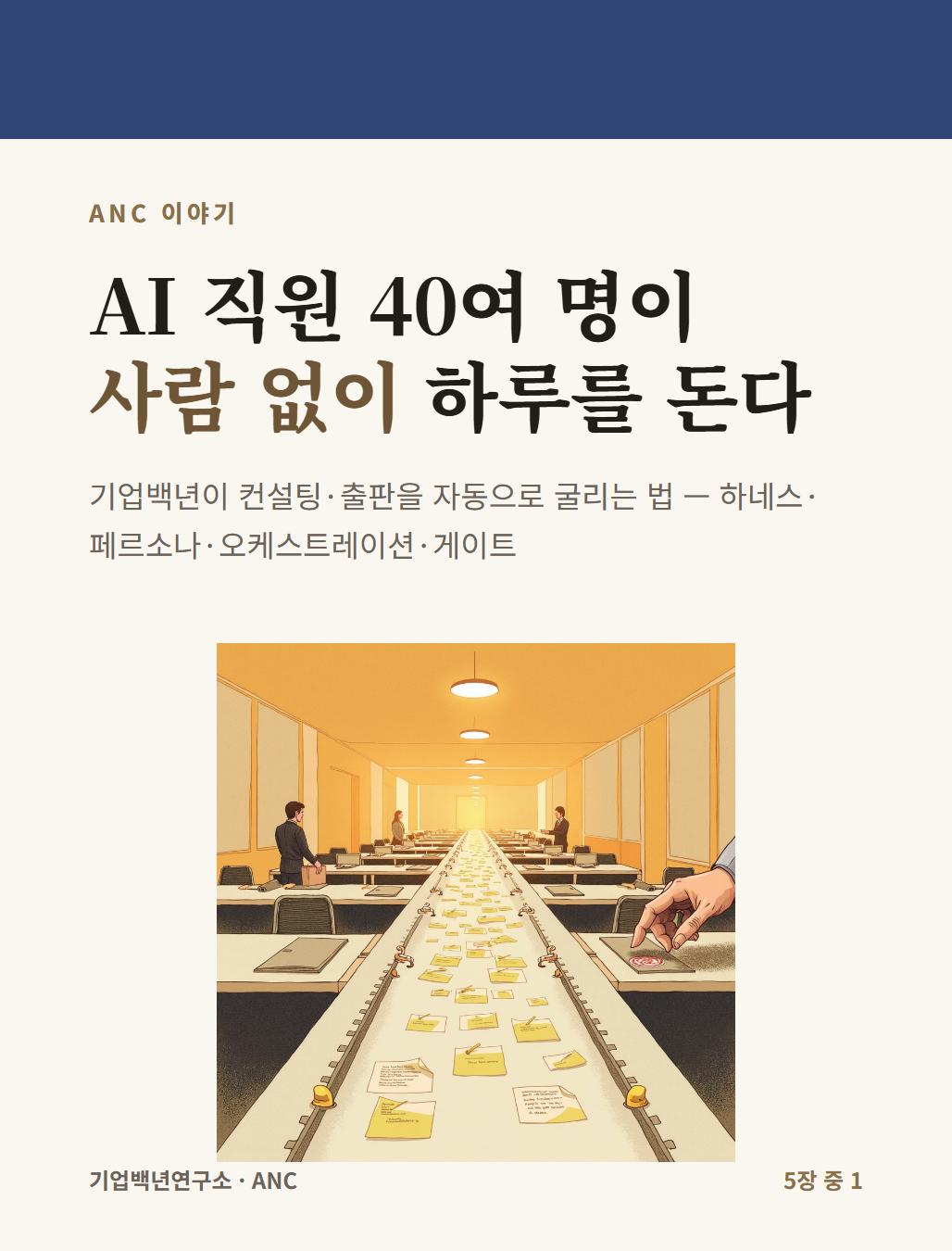 AI 직원 40여 명이 사람 없이 하루를 돈다 — 카드뉴스 표지
